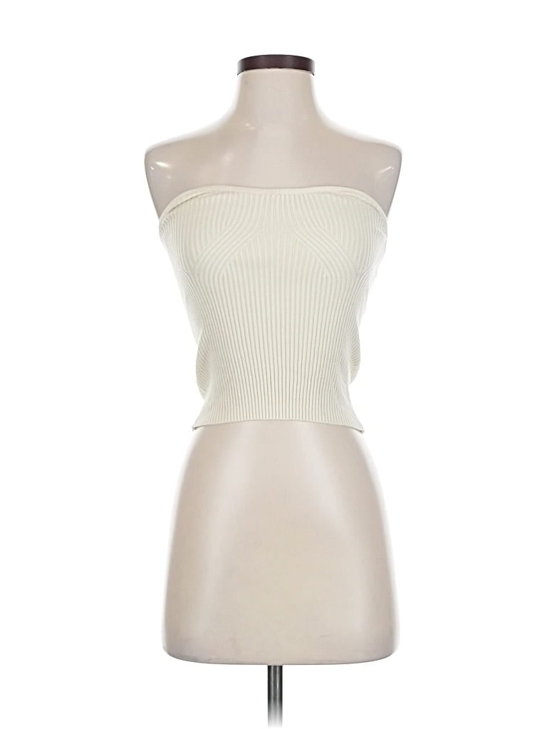 Pre-owned Cider Sleeveless Top Ivory Strapless Neckline Tops In White