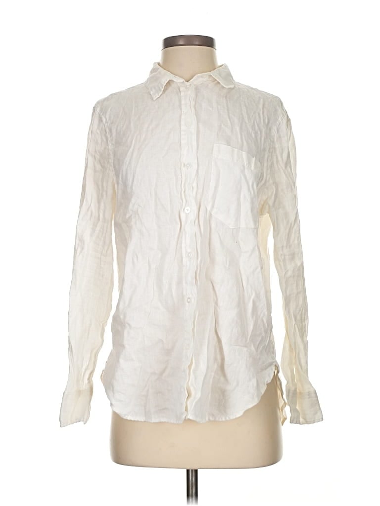 Pre-owned H&m Long Sleeve Button Down Shirt In White