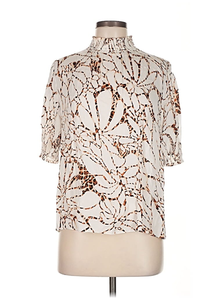 Pre-owned Elie Tahari Short Sleeve Blouse In White