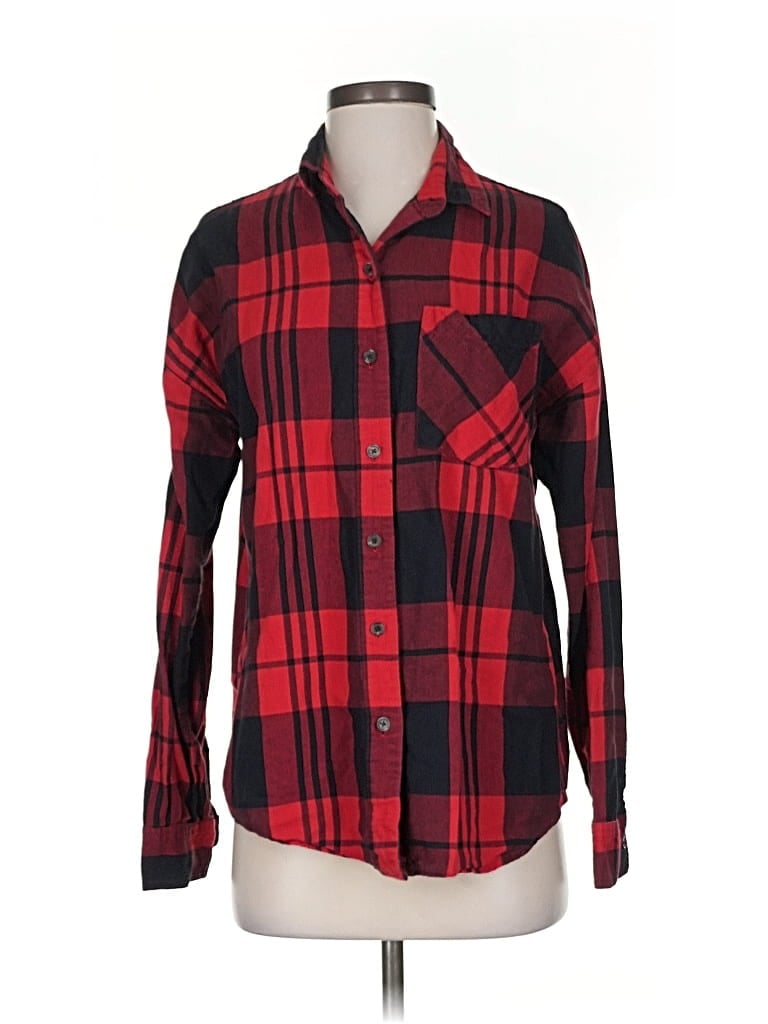 OLD NAVY Pre-owned Long Sleeve Button Down Shirt In Red