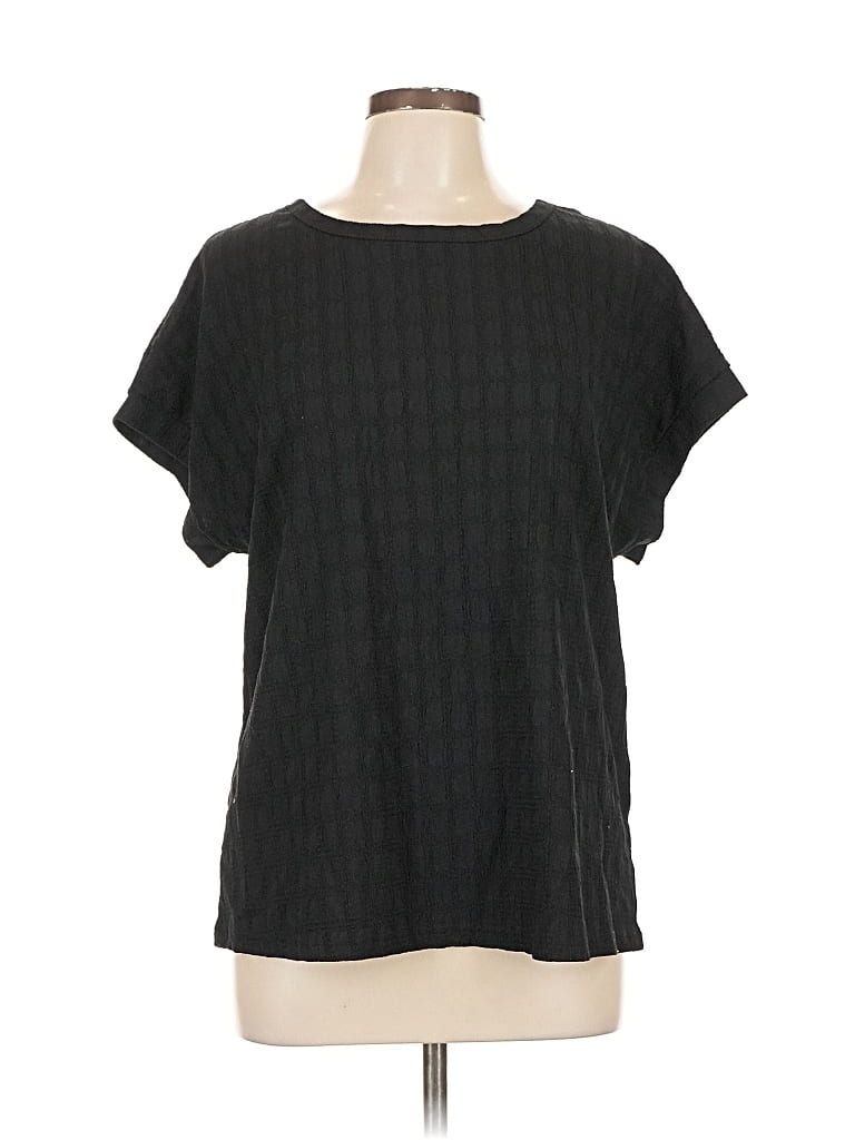Pre-owned Dokotoo Short Sleeve Top Black Crew Neck Tops