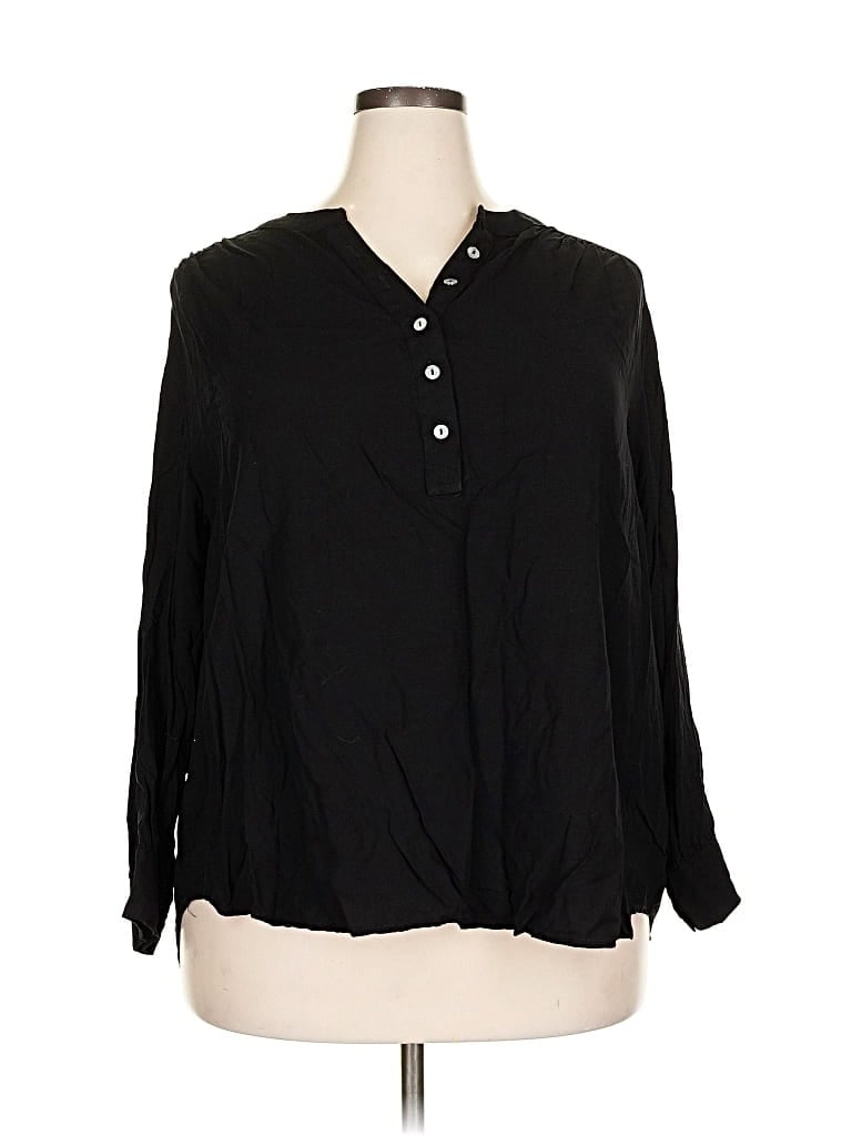 Pre-owned Jane And Delancey Long Sleeve Blouse In Black
