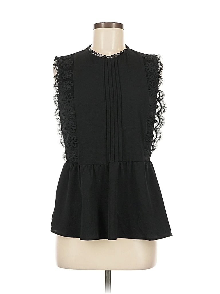 Pre-owned Monteau Sleeveless Blouse In Black