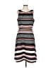 Elle Stripes Gray Casual Dress Size L - photo 1