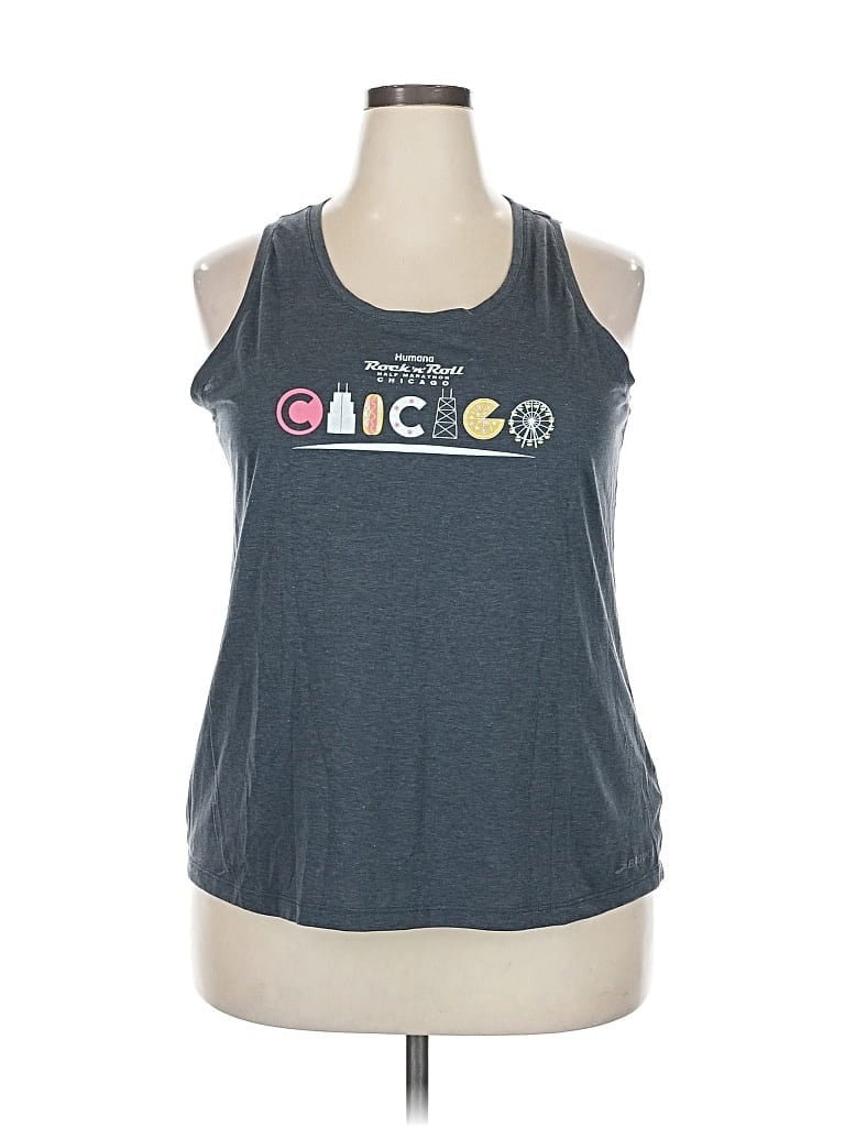 BROOKS Pre-owned Tank Top Gray Halter Neckline Tops