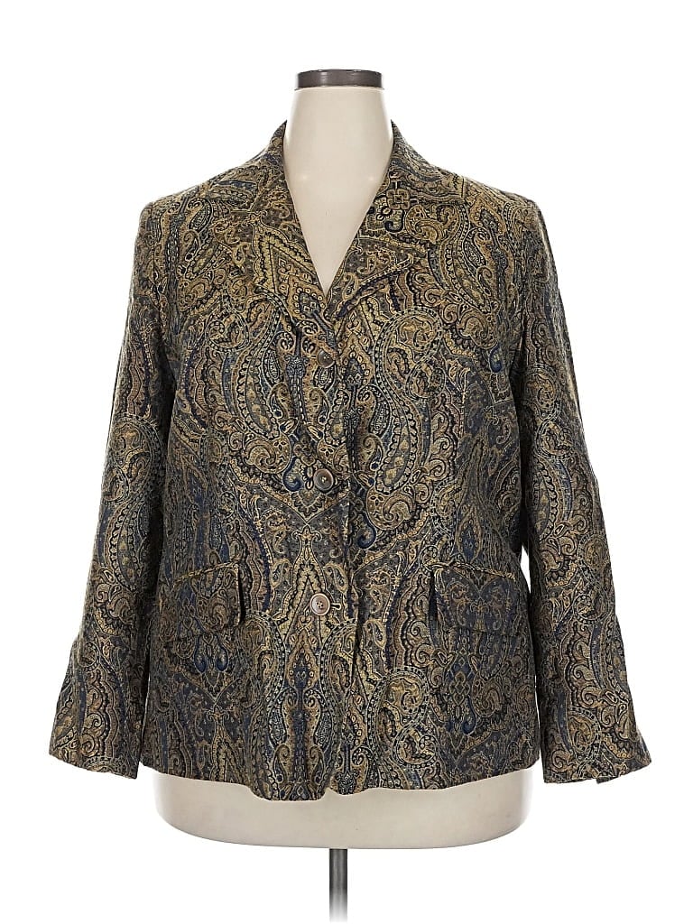 Pre-owned Harve Benard By Benard Holtzman Blazer Jacket In Gold