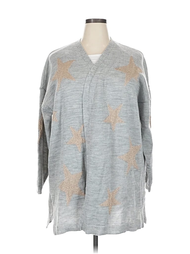 Pre-owned Lane Bryant Cardigan Sweater In Silver