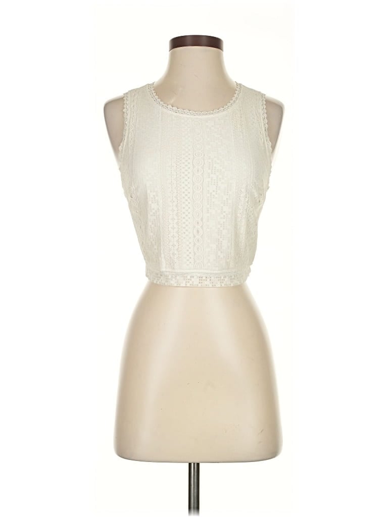 Pre-owned Bebe Tank Top Ivory Strapless Neckline Tops In White