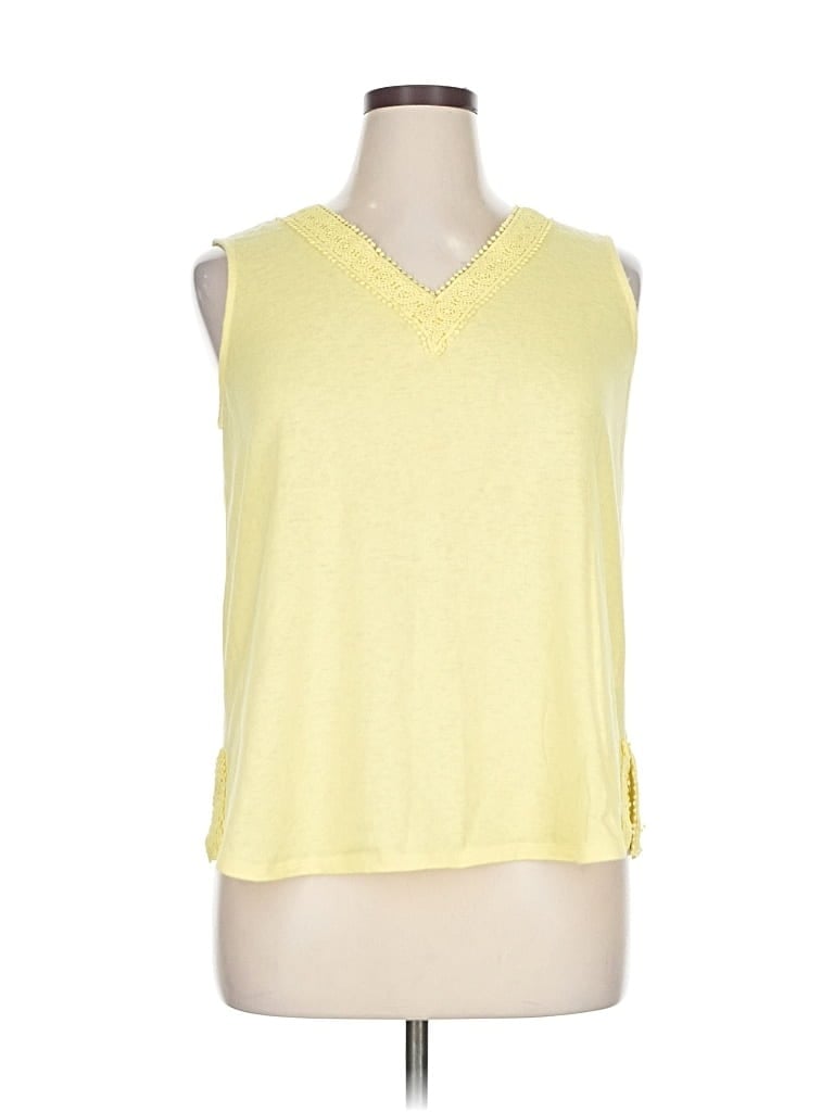 Pre-owned Westport Sleeveless Top Yellow V Neck Tops