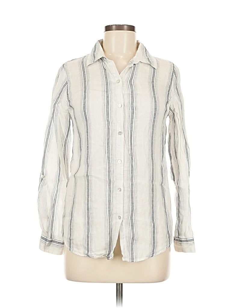 Pre-owned Rachel Zoe Tjx Long Sleeve Button Down Shirt In White