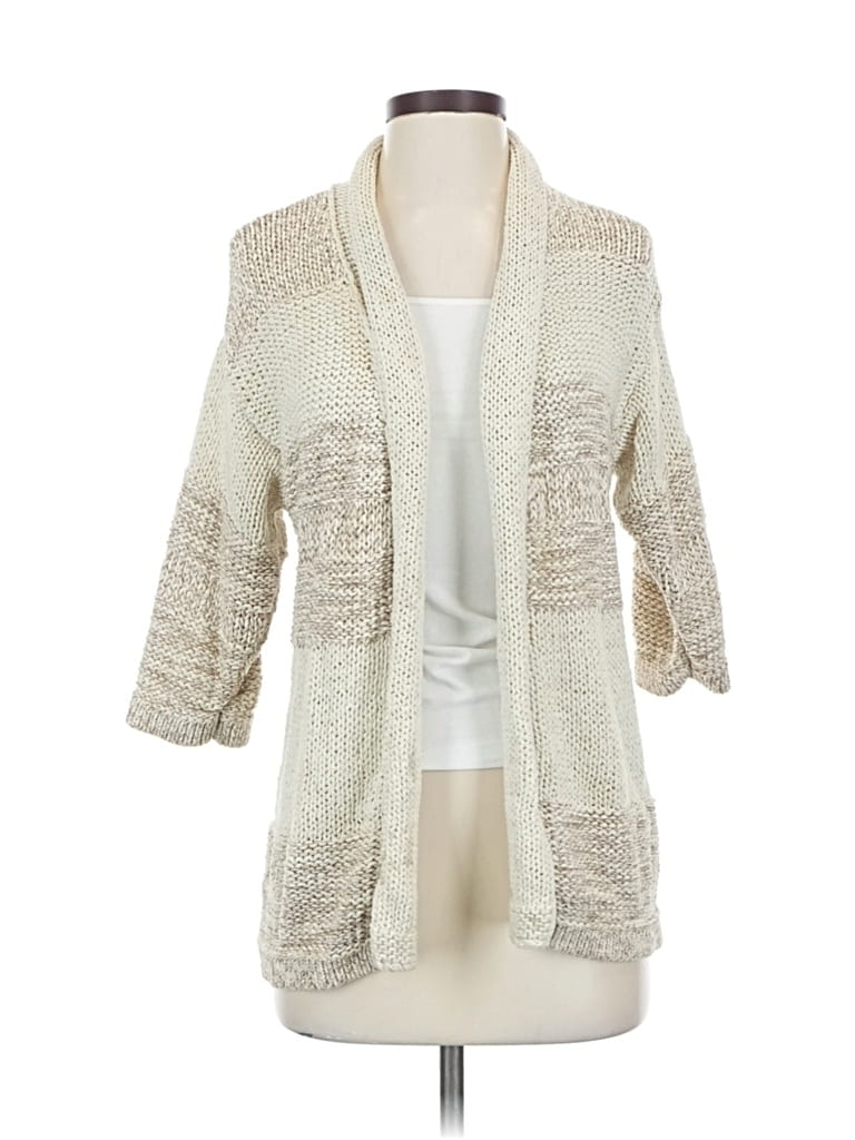 Pre-owned Banana Republic Factory Store Cardigan Sweater In White