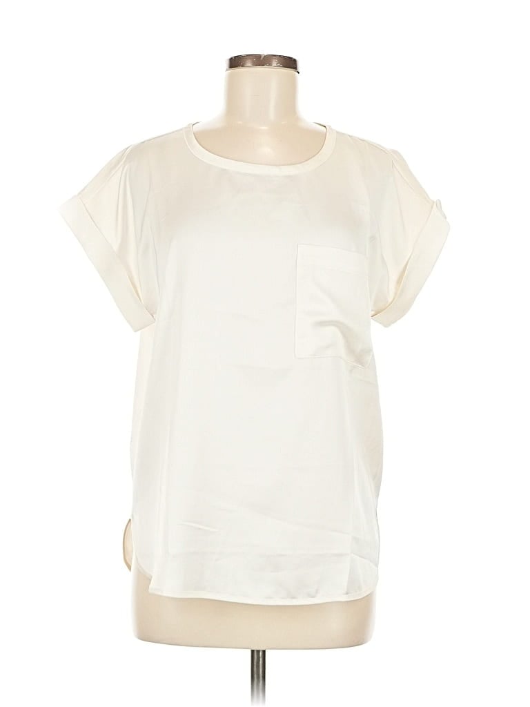 Pre-owned Ann Taylor Loft Short Sleeve T-shirt In White