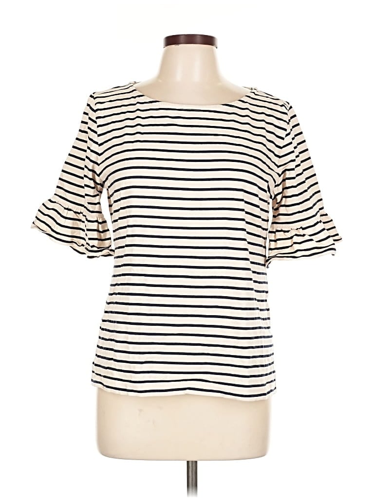 Pre-owned J.crew Factory Store 3/4 Sleeve T-shirt In White