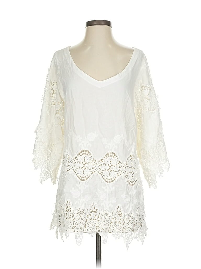 EBERJEY Pre-owned 3/4 Sleeve Blouse In White