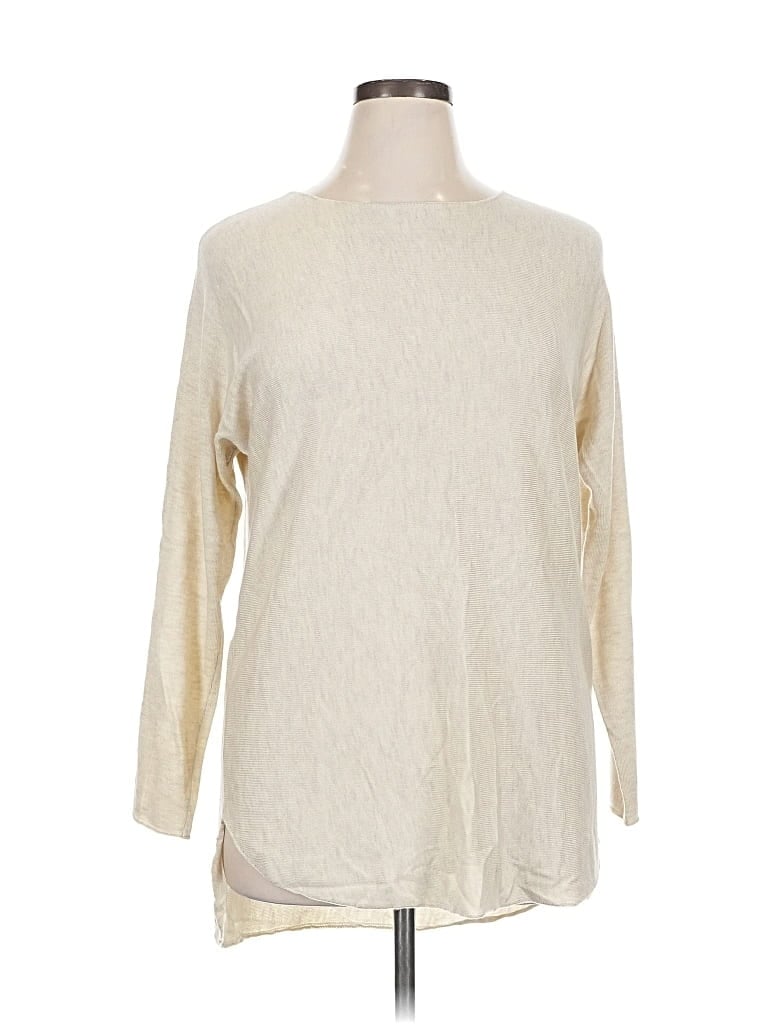 Pre-owned Inc International Concepts 3/4 Sleeve T-shirt In White