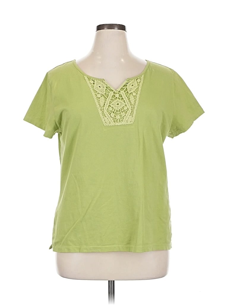 Pre-owned Coldwater Creek Short Sleeve T-shirt In Green