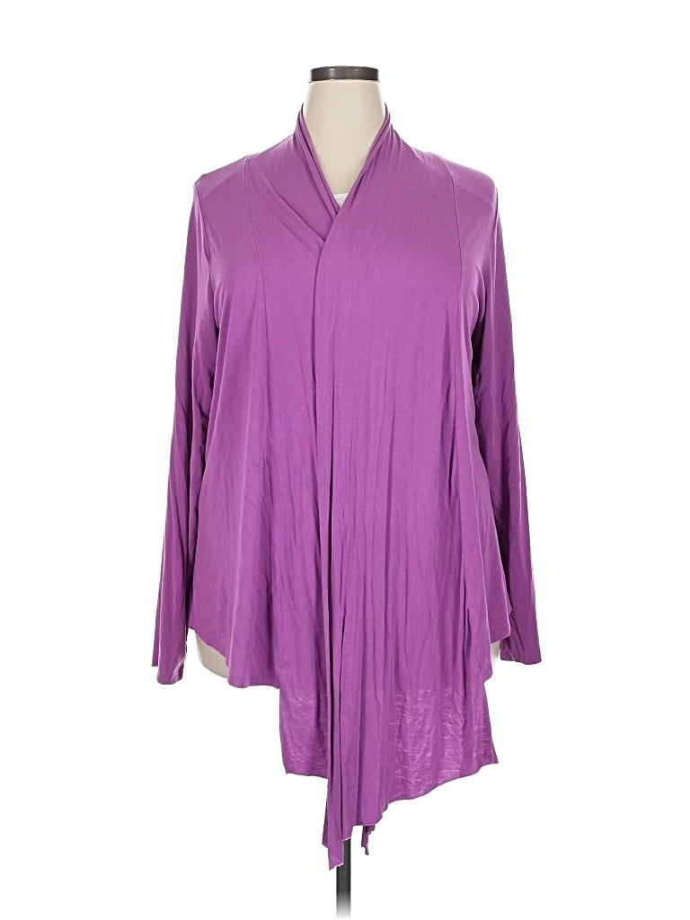 Pre-owned Lane Bryant Long Sleeve Blouse In Purple