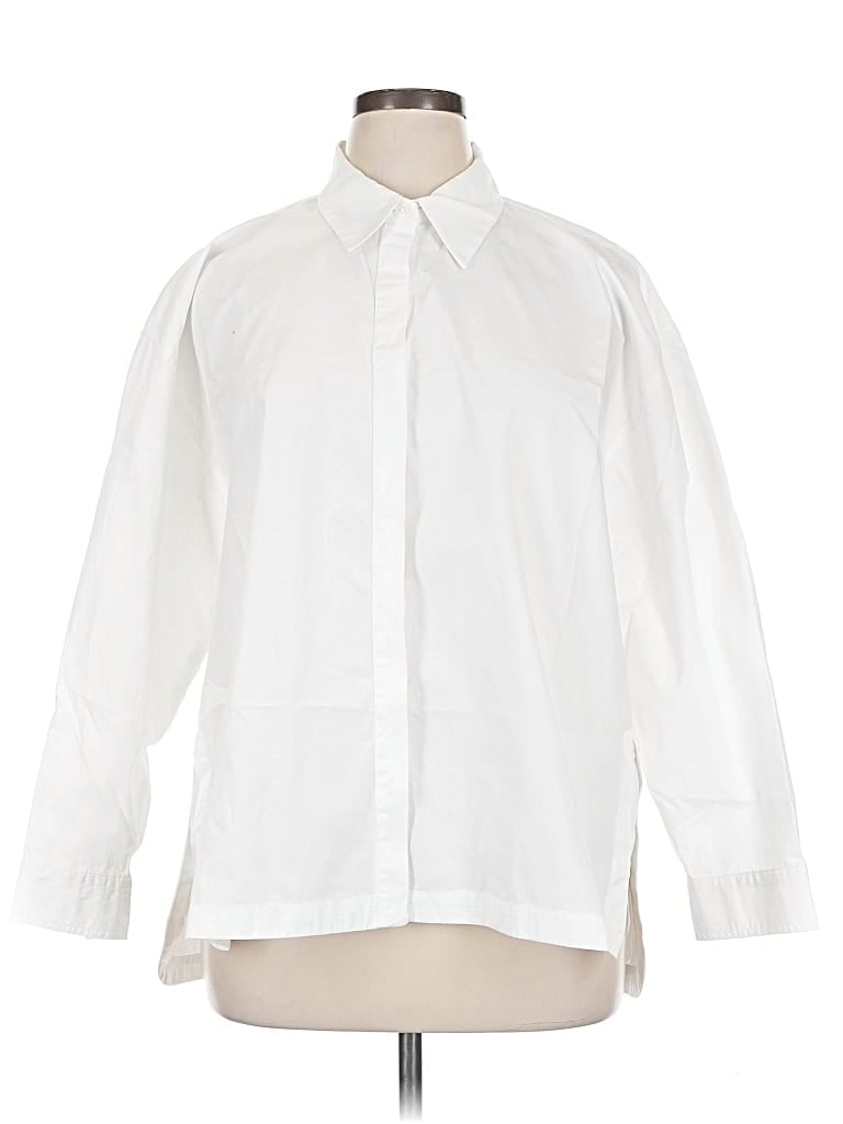 Pre-owned Banana Republic Factory Store 3/4 Sleeve Button Down Shirt In White