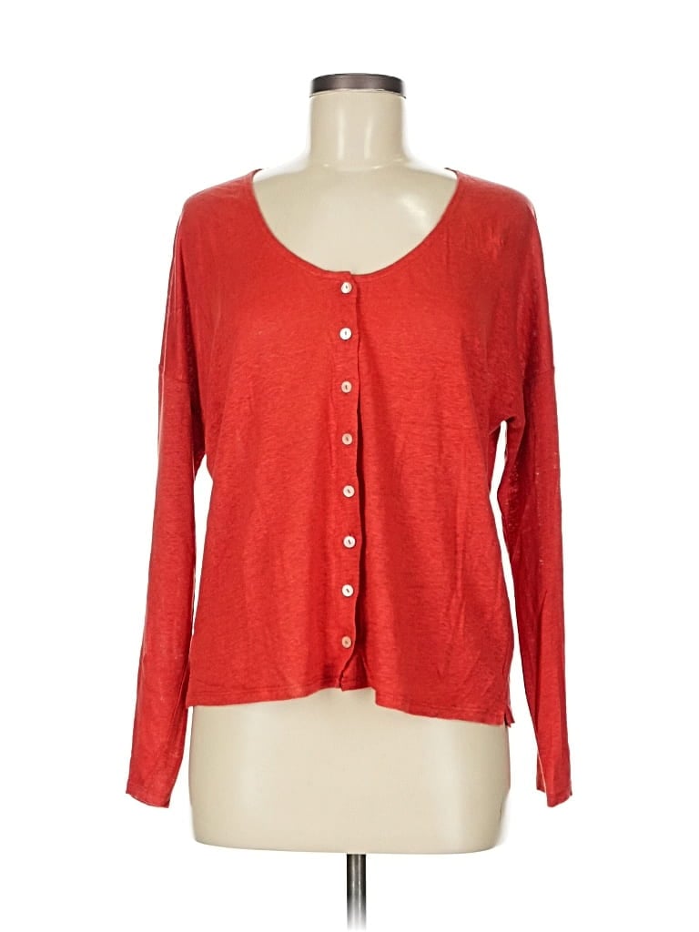 Pre-owned Wrap Cardigan Sweater In Red
