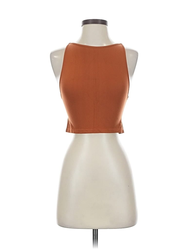 Pre-owned Intimately By Free People Sleeveless Top Orange Halter Neckline Tops