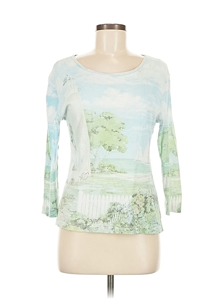 Pre-owned Assorted Brands 3/4 Sleeve T-shirt In Green