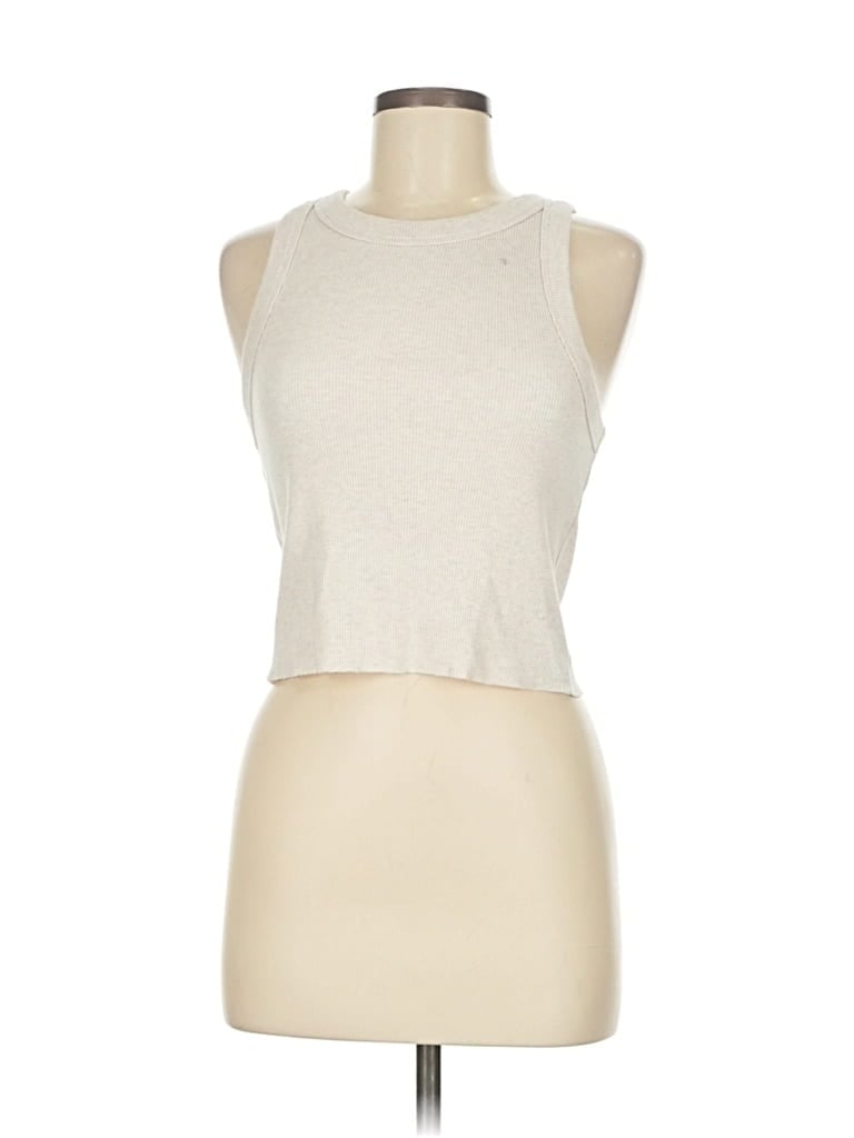 UNBRANDED Pre-owned Tank Top Ivory Halter Neckline Tops In White