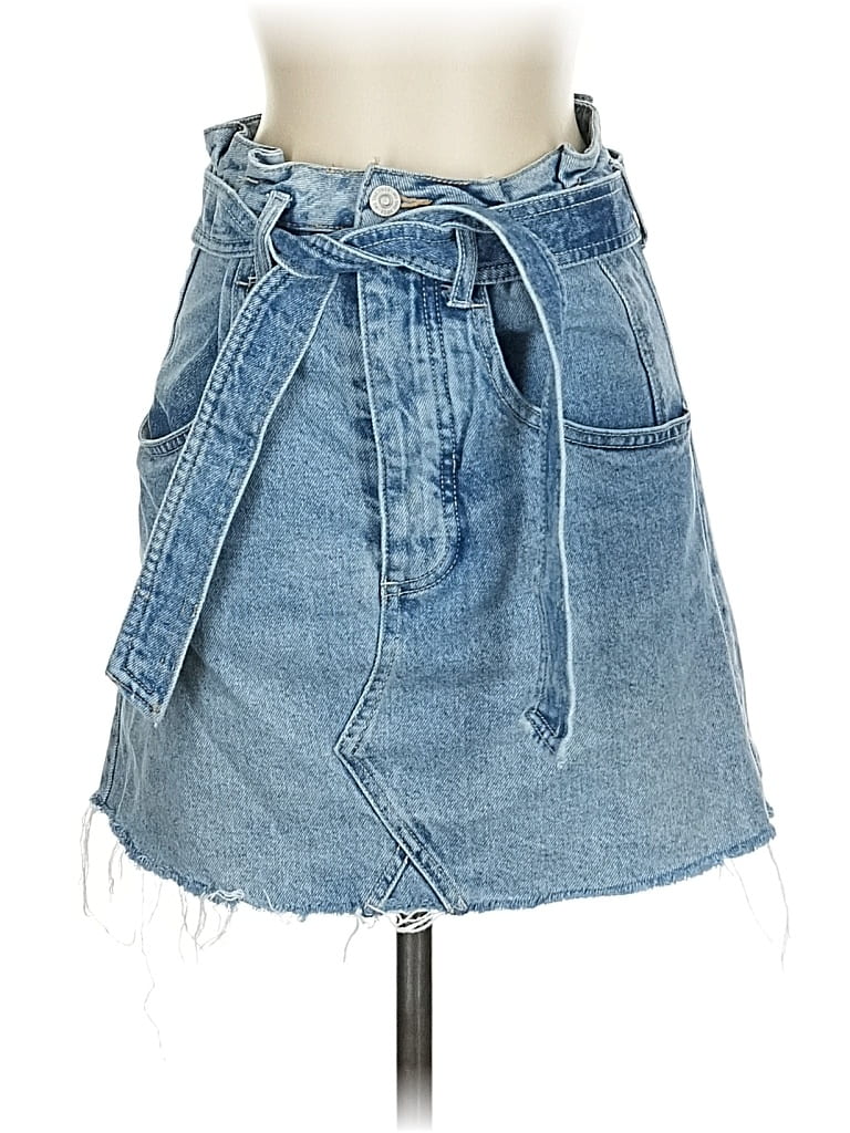 WE THE FREE Pre-owned Denim Skirt In Blue