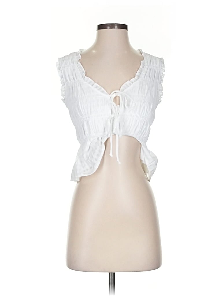 Pre-owned Kirious Sleeveless Blouse In White