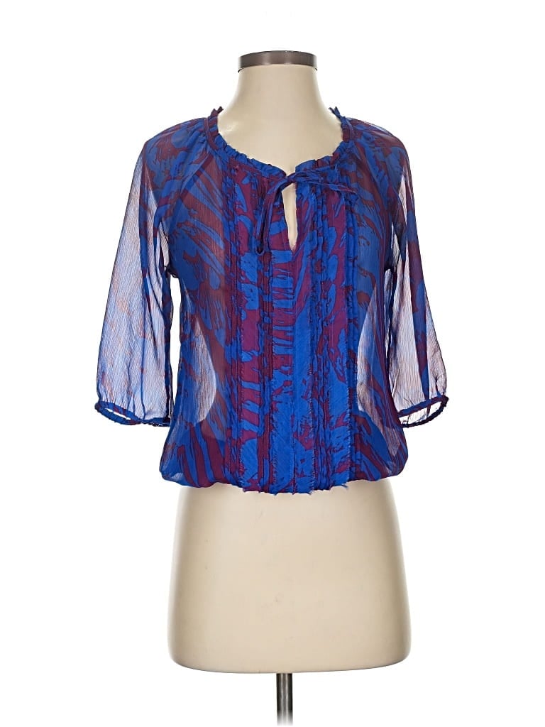 EXPRESS Pre-owned 3/4 Sleeve Blouse In Blue