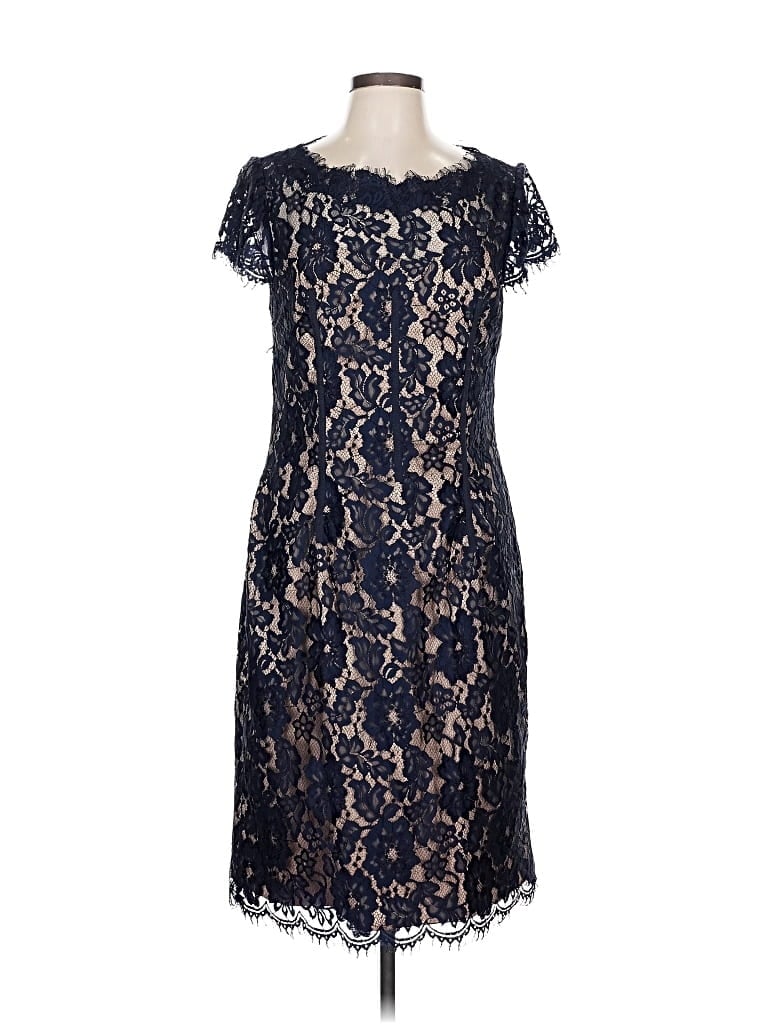 Pre-owned ml Monique Lhuillier Cocktail Dress In Blue
