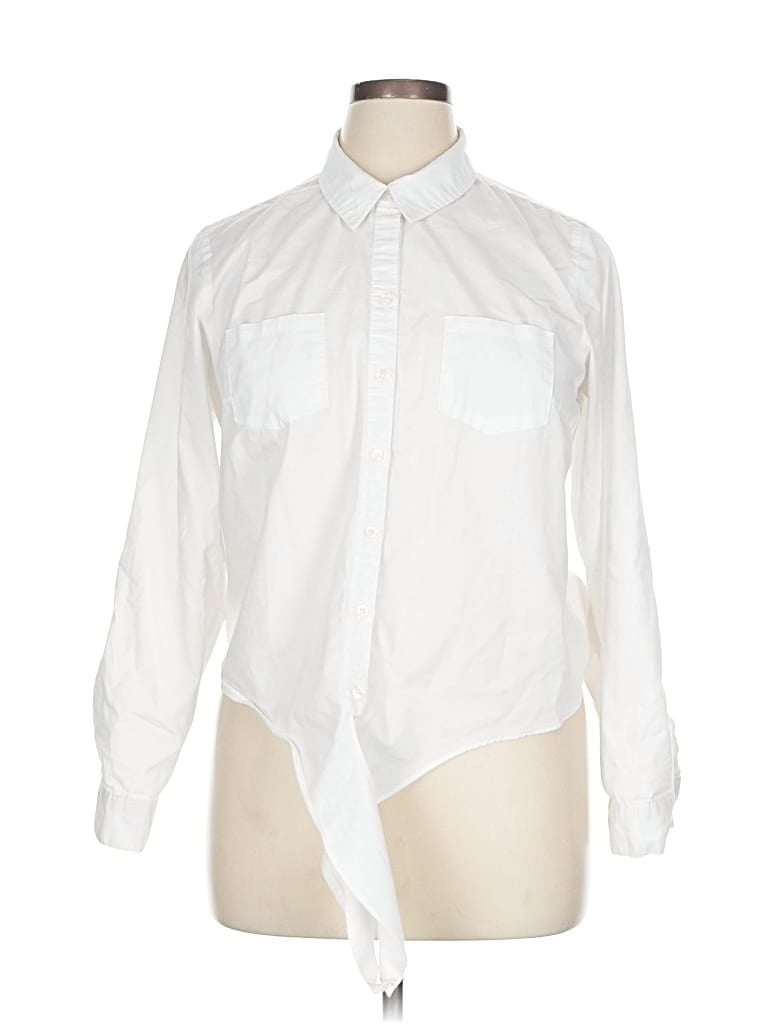 Pre-owned New Directions Long Sleeve Button Down Shirt In White