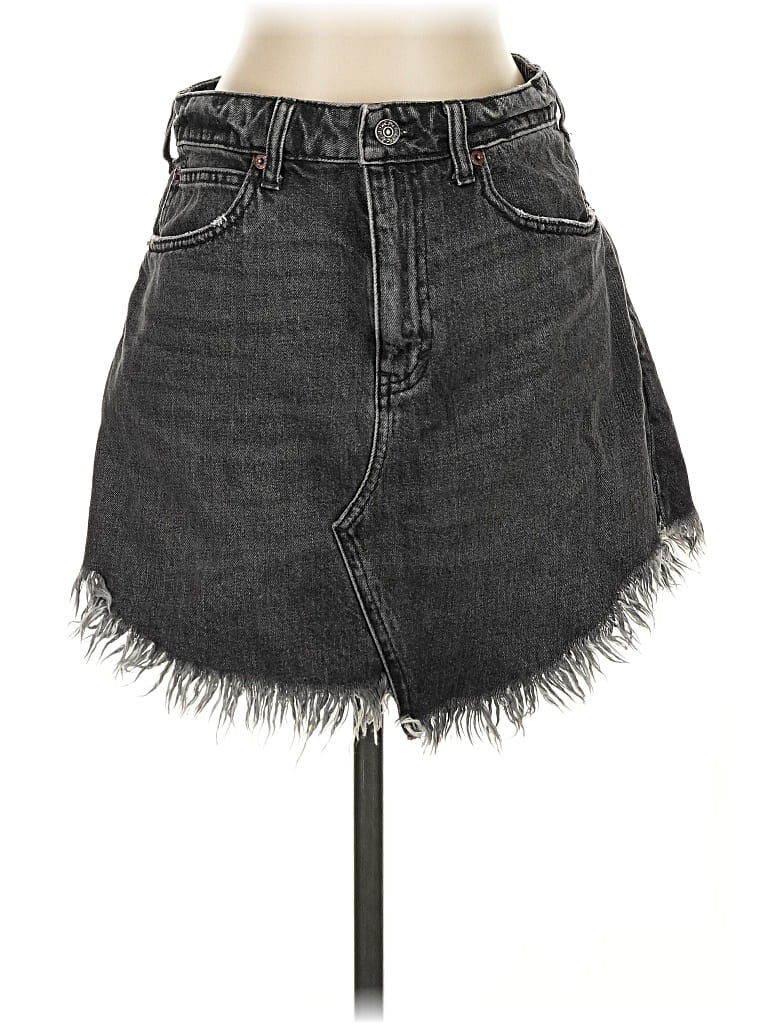 Pre-owned We The Free Denim Skirt In Gray