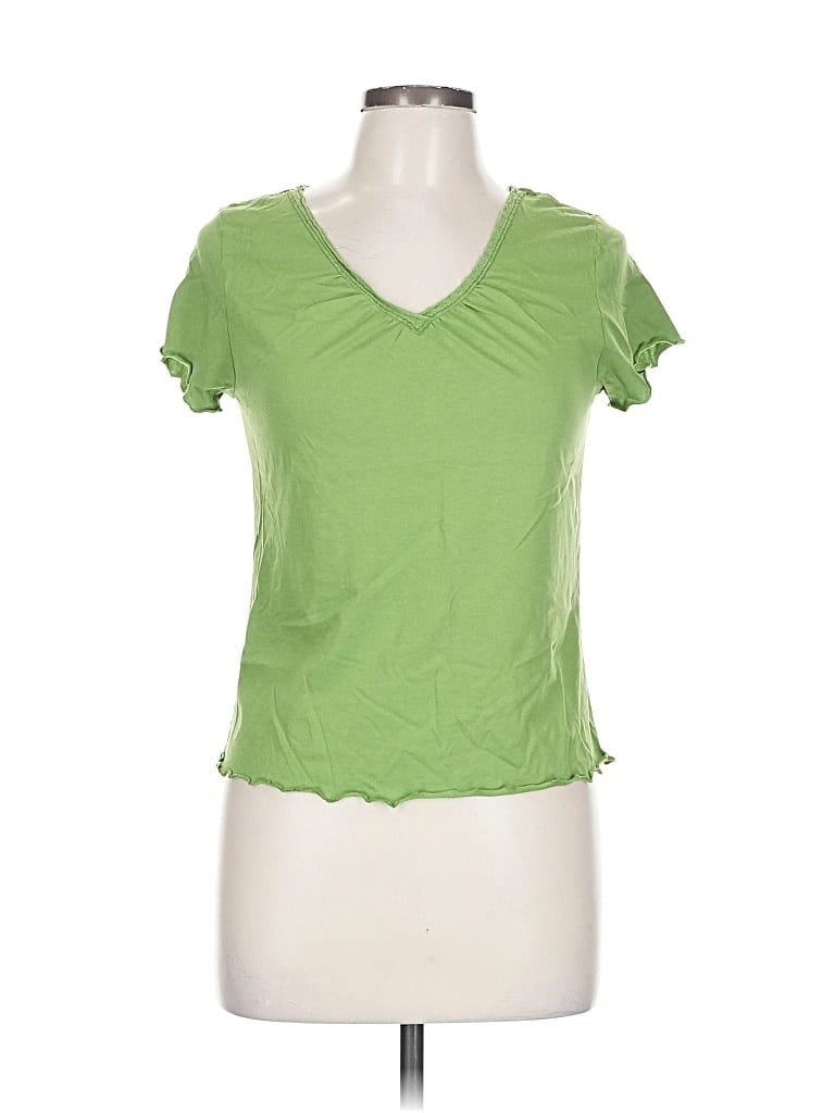Pre-owned Cato Short Sleeve Top Green Sweetheart Neckline Tops