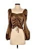 Pinko 100% Polyester Brown 3/4 Sleeve Blouse Size 4 - photo 1
