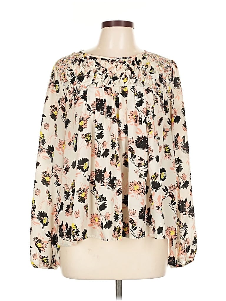 XHILARATION Pre-owned Long Sleeve Blouse In White