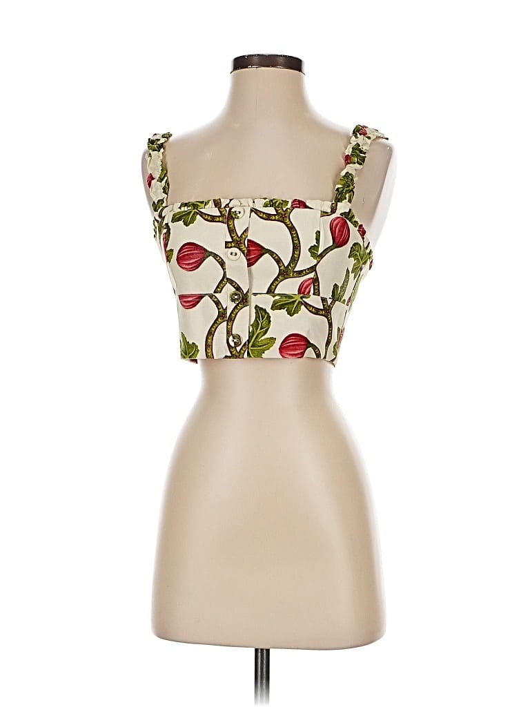 Pre-owned Agua By Agua Bendita Sleeveless Top Green Sweetheart Neckline Tops