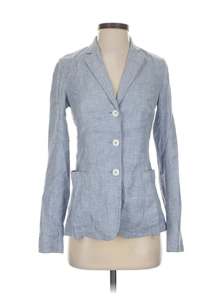 Pre-owned Theory 3/4 Sleeve Top Blue Square Neckline Tops