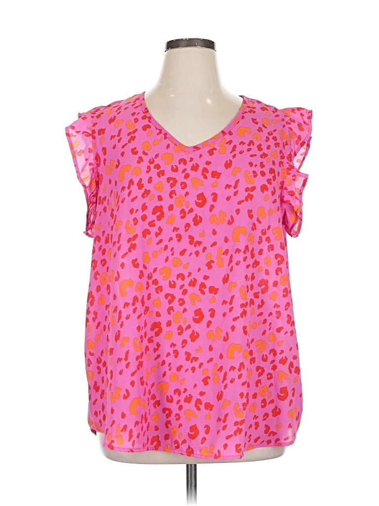 COTTON BLEU Pre-owned Short Sleeve Blouse In Pink