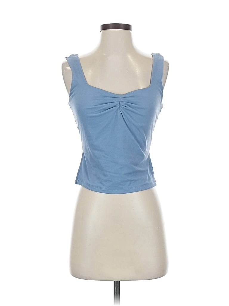 Pre-owned Trendy Queen Tank Top Blue Strapless Neckline Tops