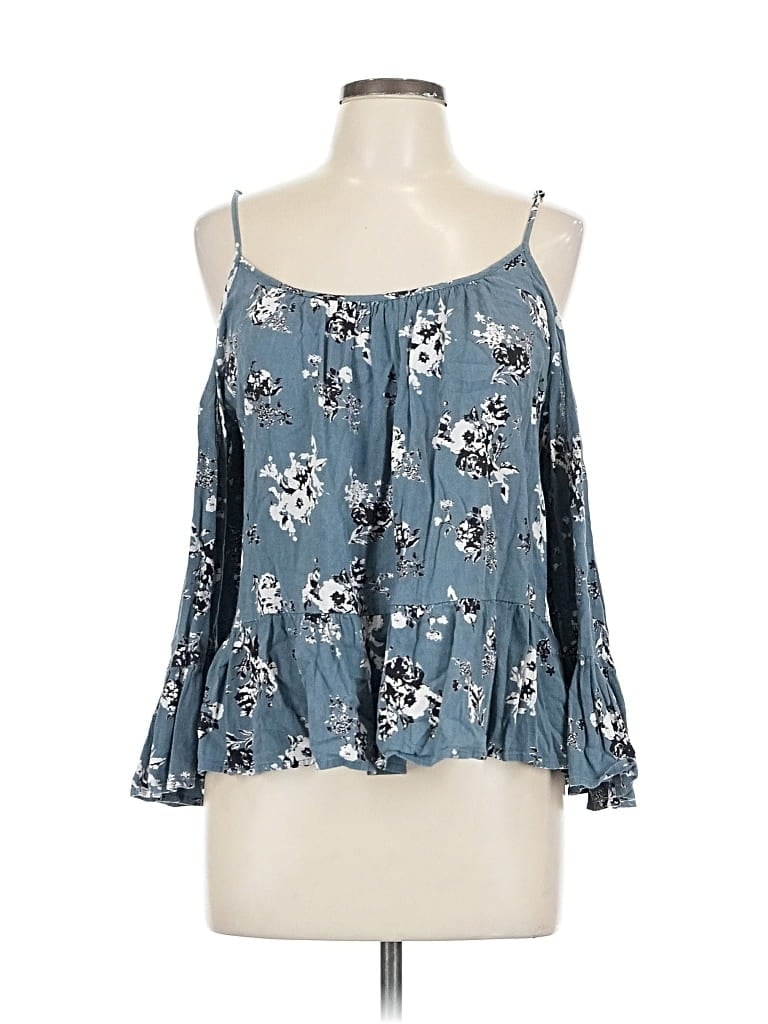 Pre-owned Lulus Sleeveless Blouse In Blue