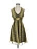 Guess 100% Polyester Animal Print Yellow Cocktail Dress Size 4 - photo 1