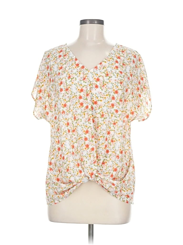Pre-owned West Kei Short Sleeve Blouse In White