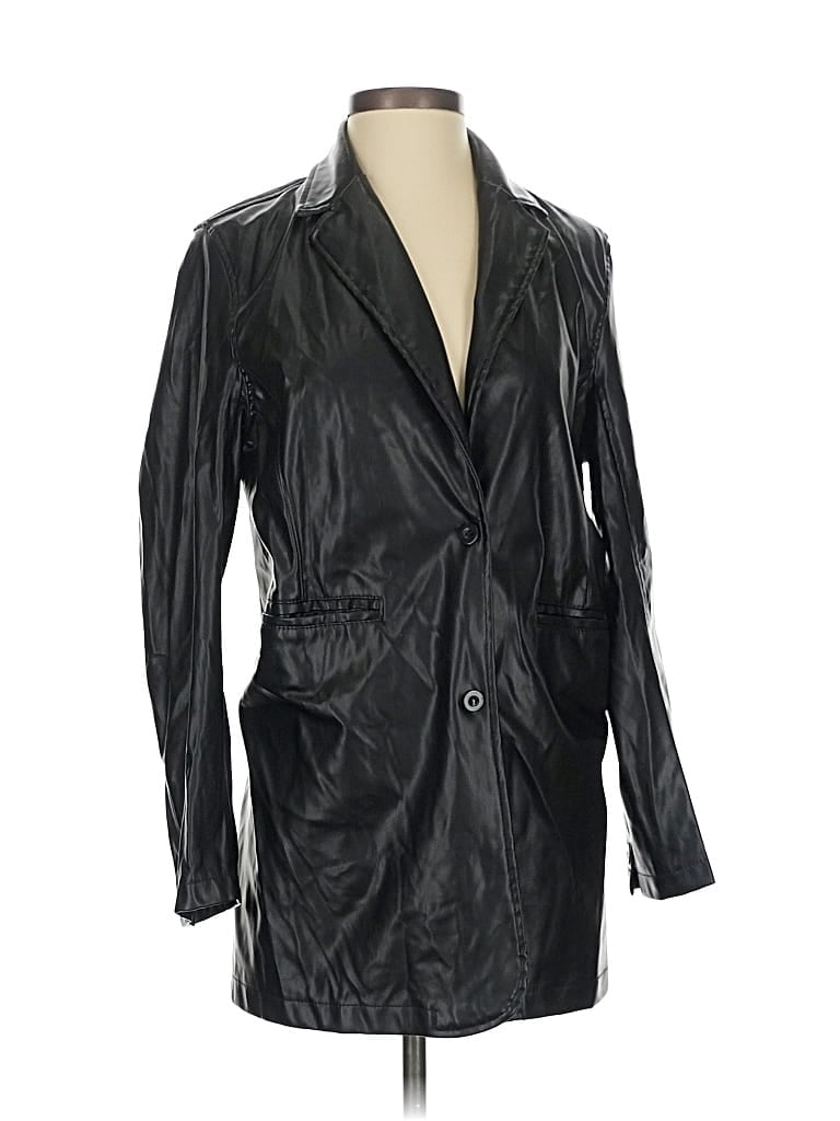 Pre-owned Unbranded Faux Leather Jacket In Black