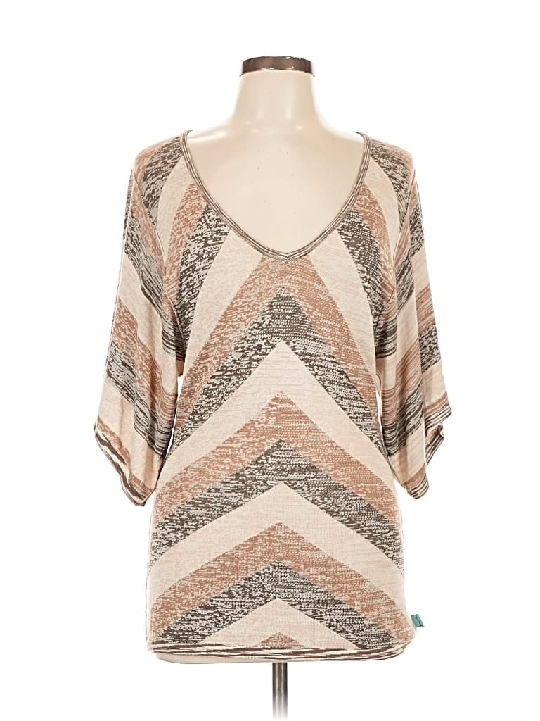 Pre-owned Stacia 3/4 Sleeve T-shirt In Brown