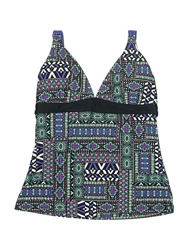Pre-owned Prana Swimsuit Top Blue Paisley Pattern Swimwear