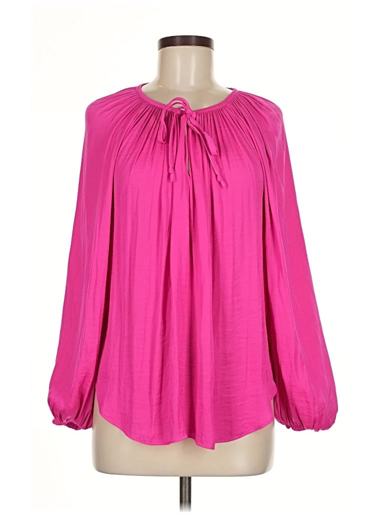 Pre-owned Jennifer Lopez Long Sleeve Blouse In Pink