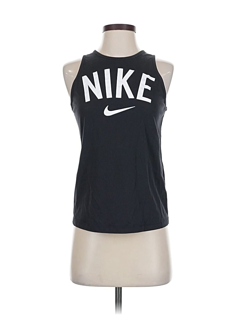 Pre-owned Nike Tank Top Black Halter Neckline Tops