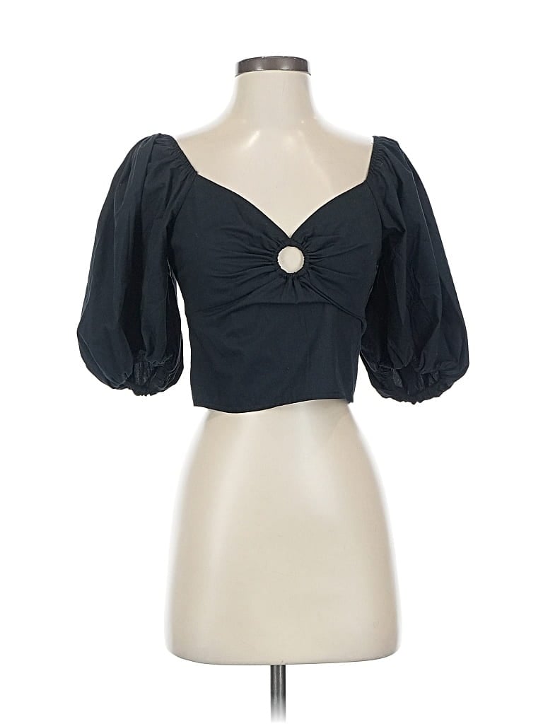 Pre-owned Abercrombie & Fitch 3/4 Sleeve Blouse In Black