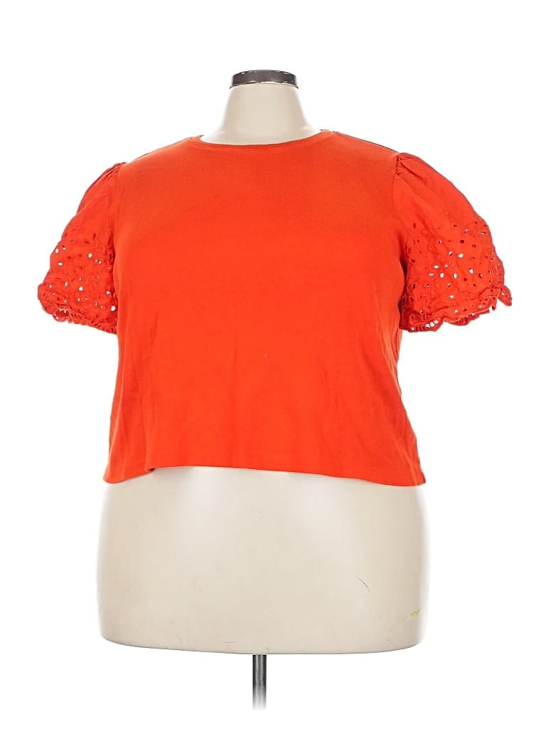 Pre-owned Philosophy Republic Clothing Short Sleeve Top Orange Sweetheart Neckline Tops