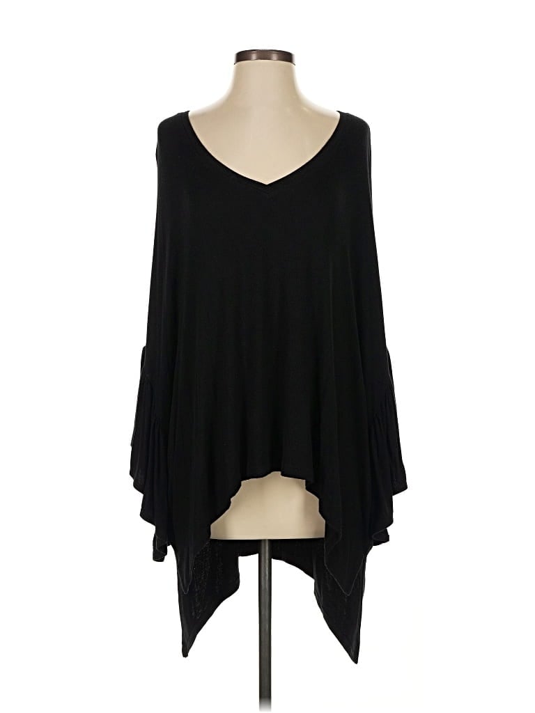 Pre-owned Akemi + Kin Long Sleeve Top Black V Neck Tops